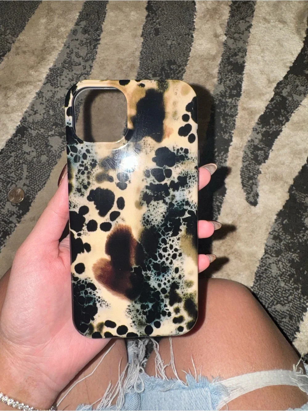 Stylish Black & Tan Marble Pattern Phone Case